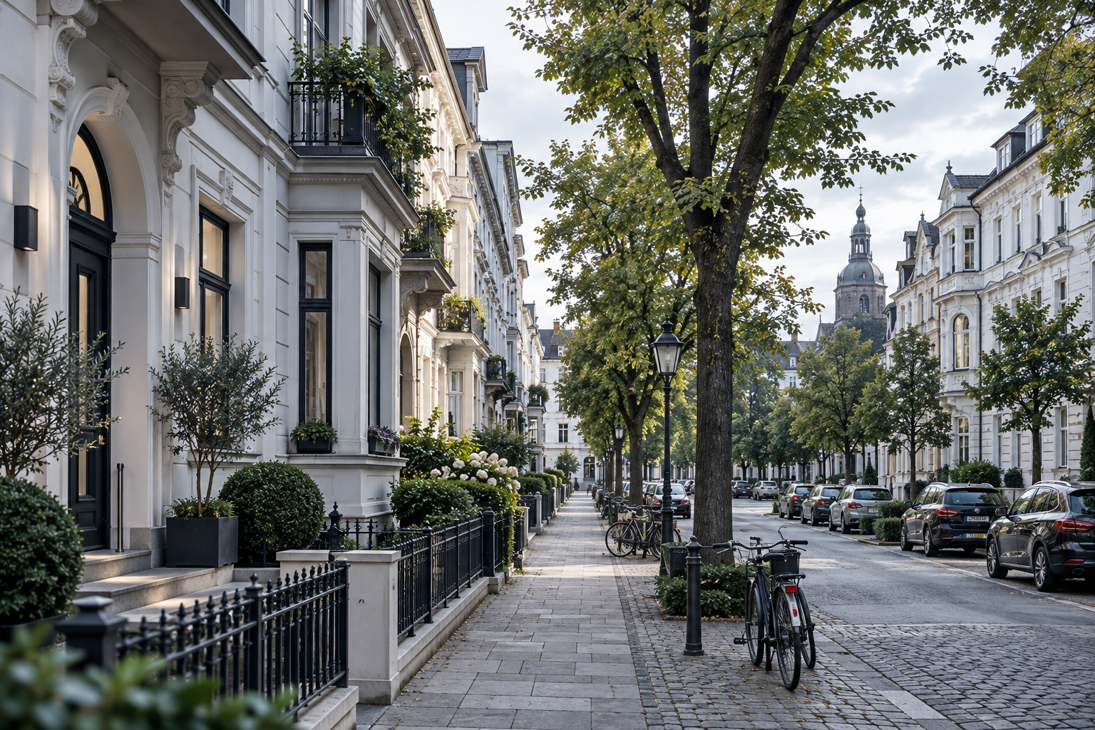 Wohnstraße in einer deutschen Stadt